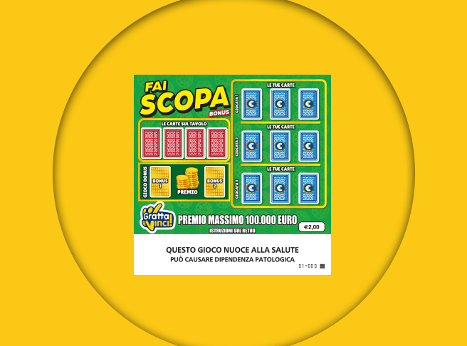 Fai Scopa Bonus: disponibile il nuovo Gratta e Vinci da 2 euro