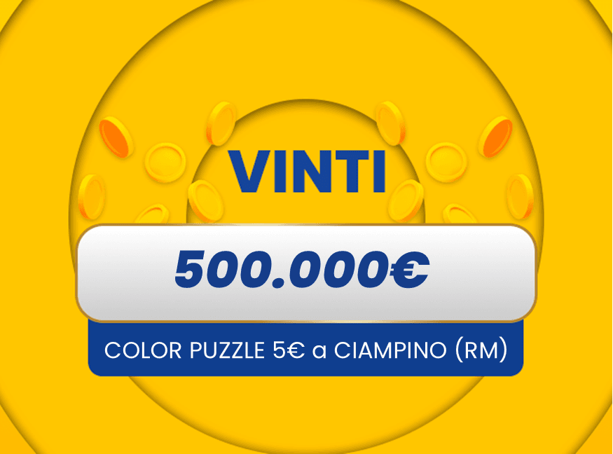 Gratta e Vinci: vincita da 500.000€ a Ciampino (RM) con il biglietto Color Puzzle 5€