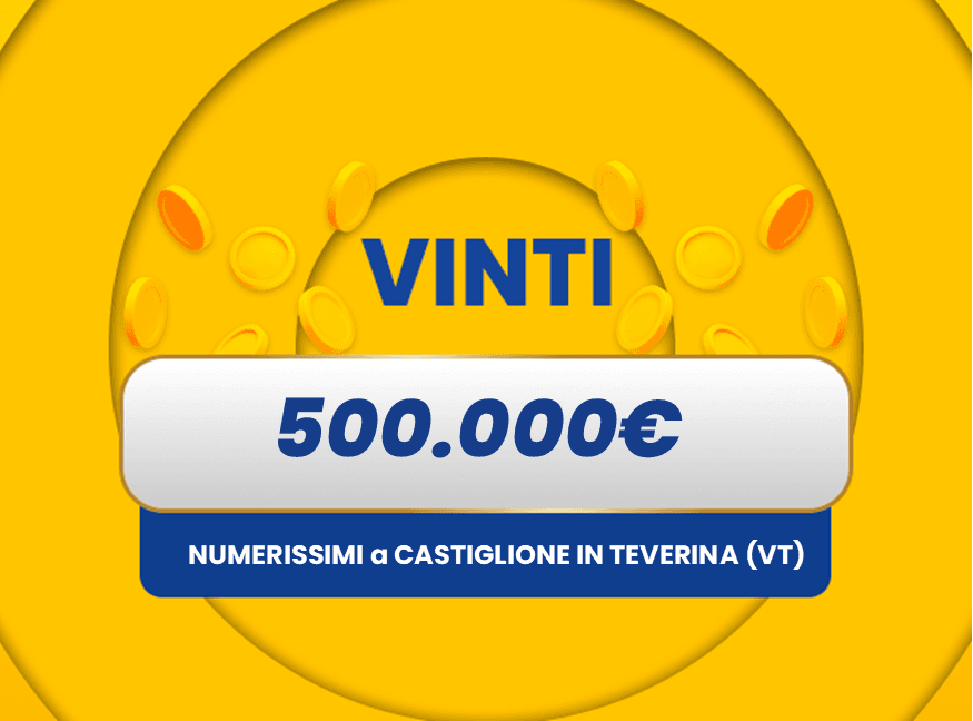 Gratta e Vinci: vincita da 500.000€ a Castiglione in Teverina con il biglietto Numerissimi