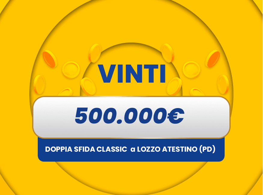 Gratta e Vinci: vincita da 500.000€ a Lozzo Atestino con il biglietto Doppia Sfida Classic