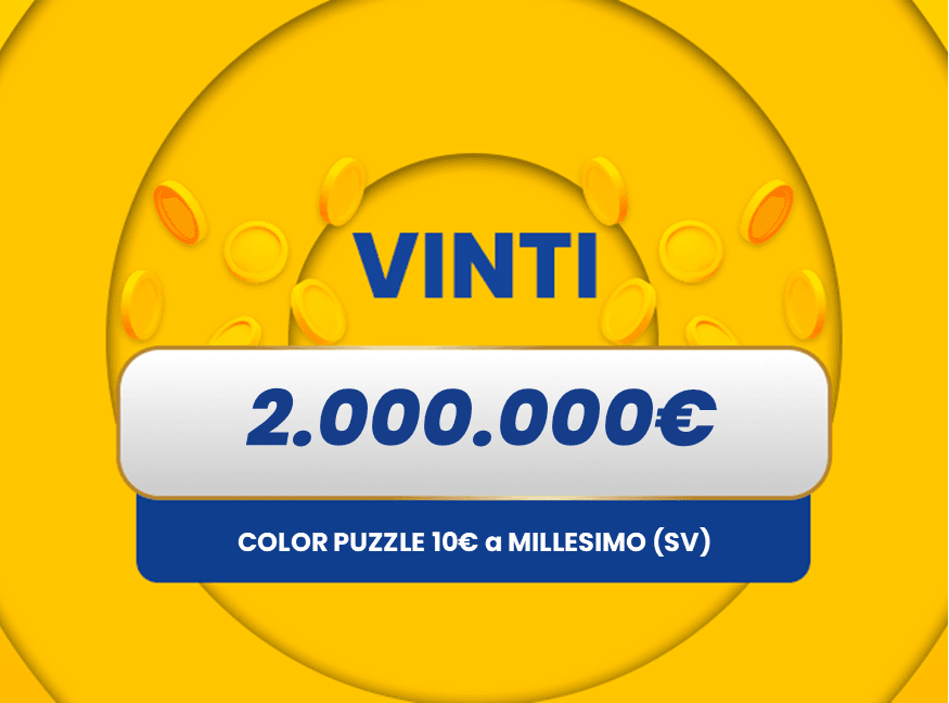 Gratta e Vinci: vincita da 2.000.000€ a Millesimo con il biglietto Color Puzzle 10€.
