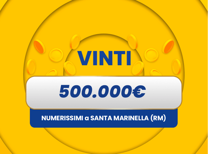Gratta e Vinci: vincita da 500.000€ a Santa Marinella con il biglietto Numerissimi