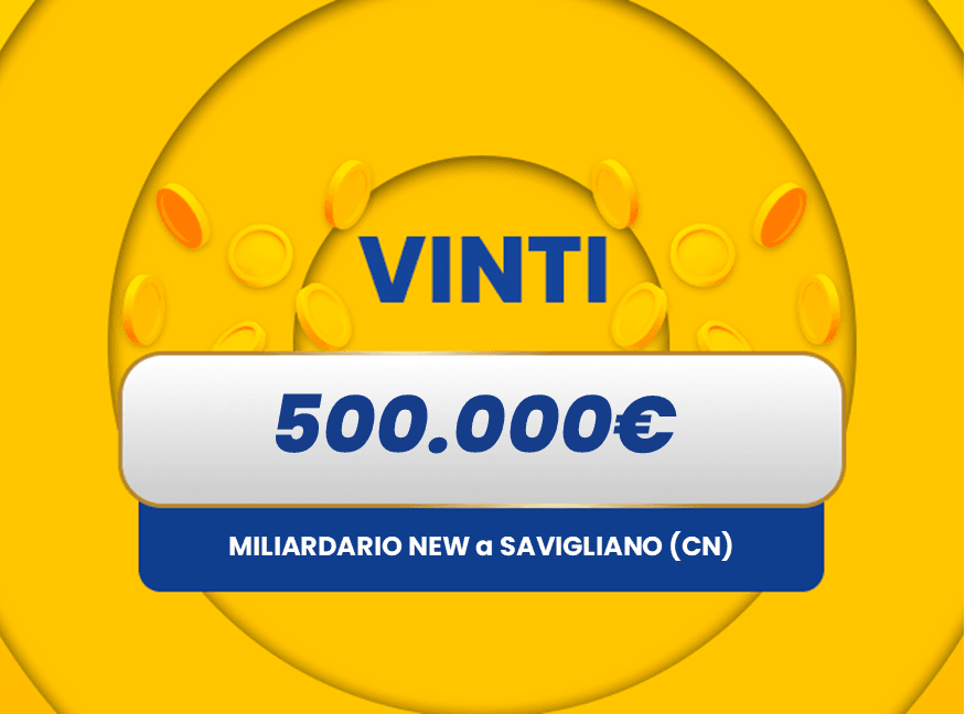 Gratta e Vinci: vincita da 500.000€ a Savigliano con il biglietto Miliardario New