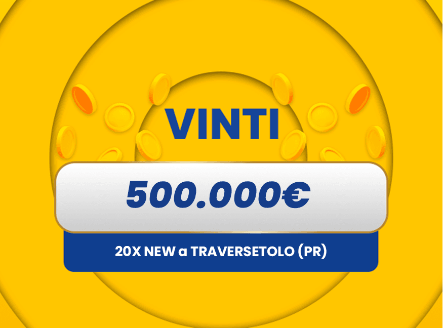 Gratta e Vinci: vincita da 500.000€ a Traversetolo con il biglietto 20X NEW