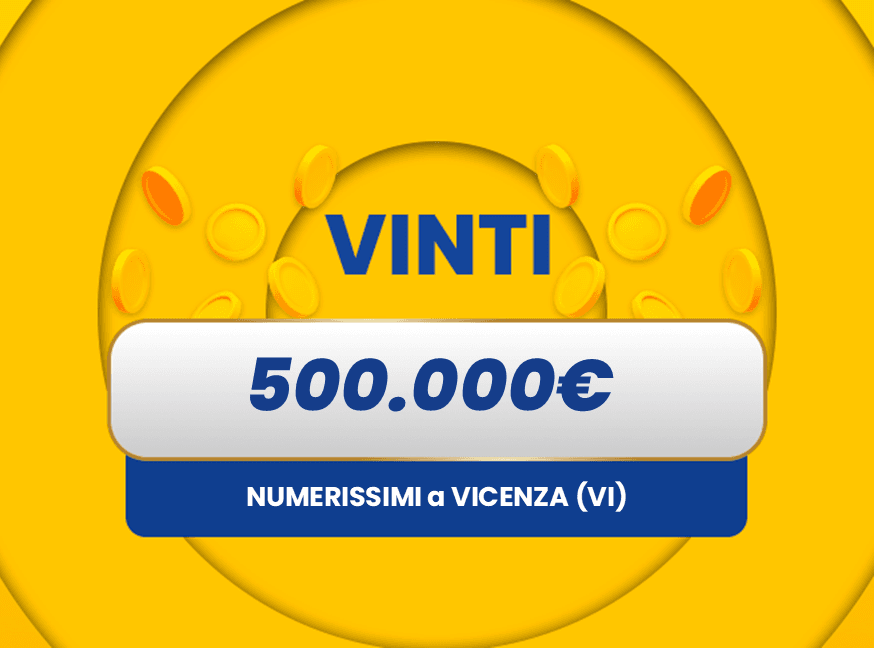 Gratta e Vinci: vincita da 500.000€ a Vicenza con il biglietto Numerissimi