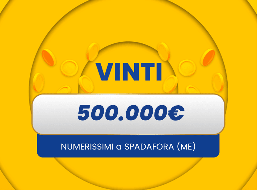Gratta e Vinci: vincita da 500.000€ a Spadafora con il biglietto Numerissimi