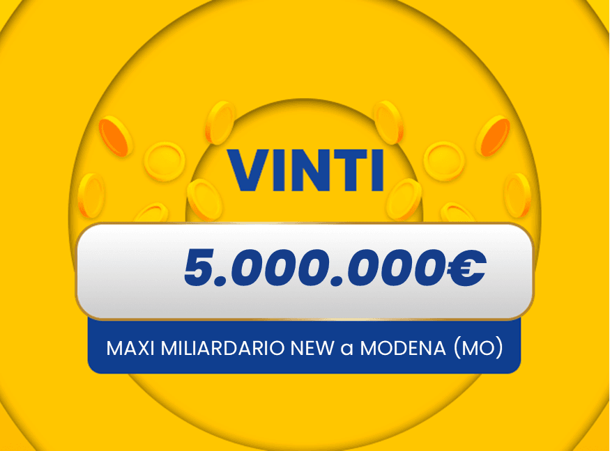 Vincita al Gratta e Vinci Gratta e Vinci: vincita da 5.000.000€ a Modena con il biglietto Maxi Miliardario New