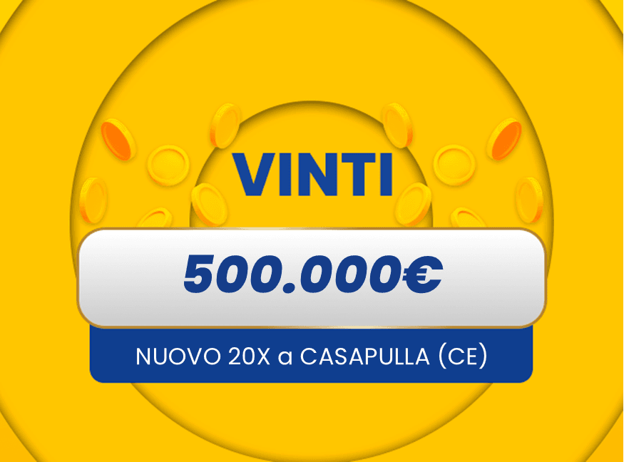 Vincita Casapulla Gratta e Vinci: vincita da 500.000€ a Casapulla con il biglietto Nuovo 20X