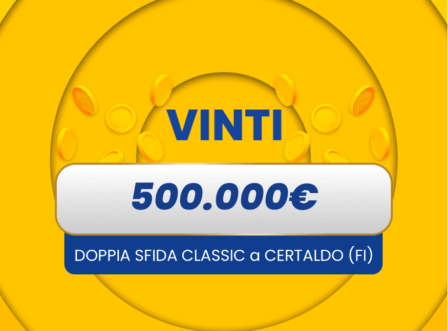 Vincita Certaldo Gratta e Vinci: vincita da 500.000€ a Certaldo con il biglietto Doppia Sfida Classic